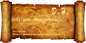 Dégen Henrietta névjegykártya