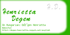 henrietta degen business card